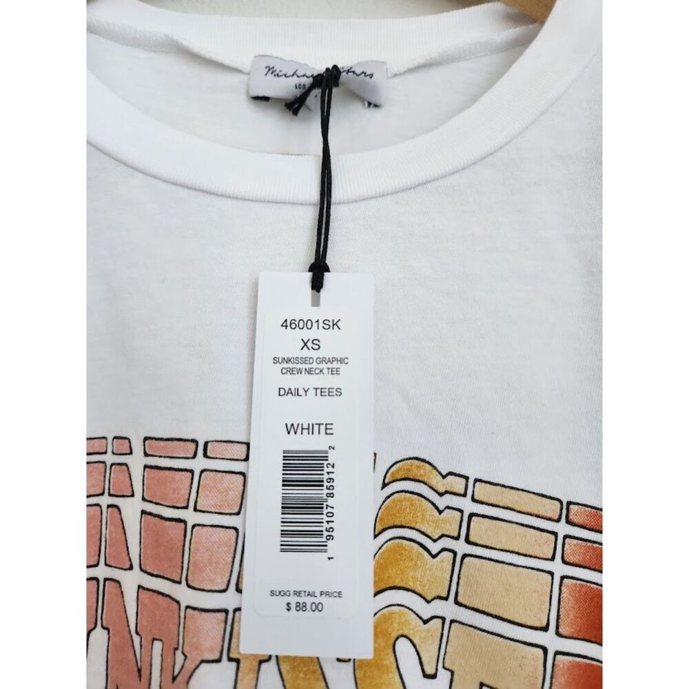 Michael Stars SUNKISSED GRAPHIC CREW NECK TEE-WHITE | Size XS - Picture 4 of 9